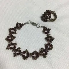 未使用　ブレスレット&リング　2点セット　ハンドメイド　アンティーク風