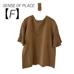 0215 SENSE OF PLACE半袖ニットトップスブラウンフリーサイズ