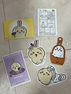 ちいかわ　うさぎ　ステッカー、カードまとめ売り