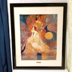 斎藤真一、絵画、油彩４号、蚊帳の月、高級額縁、肉筆、片岡球子、鴨居玲。 斎藤真一、絵画、油彩4号、蚊帳の月、高級額縁、肉筆、片岡球子、鴨居