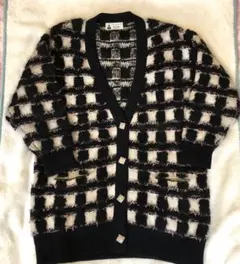 美品　leur logette レース 切替 カーディガン サイズ1　ラベンダー カーディガン 32airy mohair cardigan 20532