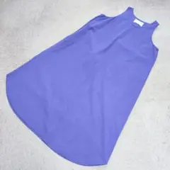 青紫色ノースリーブロングワンピース
