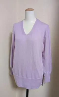 la.f… ラエフ 洗える ウールカシミヤ Vネックニット