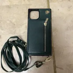 iPhone用ケース ショルダー付き ダークグリーン