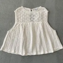 ZARA サマーニット ノースリーブ レース編み Sサイズ