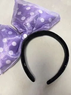 ミニーちゃん ディズニー リボンカチューシャ 紫