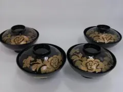 蓋つき煮物椀 4客セット ぶどう柄 金彩 - メルカリ