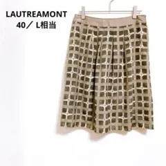 ロートレアモン　膝丈 総柄 オフィス きれいめ 幾何学模様 上品 Lのサムネイル