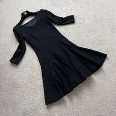 アンタイトル　ウールワンピース　七分丈　ブラック　日本製