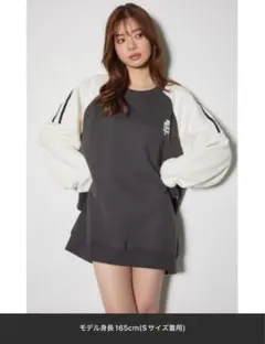 rienda ラグランスウェットミニワンピースSサイズ