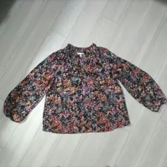 H&M 花柄 オーガンジー長袖ブラウスのサムネイル