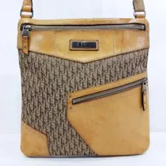 ディオール サコッシュ ショルダーバッグ レザー×キャンバス トロッター柄のサムネイル