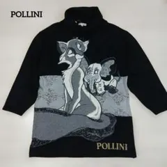 POLLINI ポリーニ　フォックス&ゾウ　ロングセーター　オフタートルネック