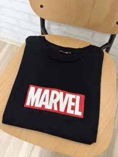 MARVEL マーベル Tシャツ XL ブラック ビッグロゴ ロゴ半袖 アメコミのサムネイル