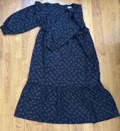 merry jenny フラワージャガードワンピース　黒色