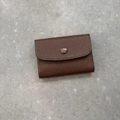 ブラウン　レザー　シボ　キーケース　　カードケース　ハンドメイド