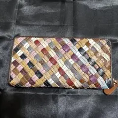 多彩な織り模様の長財布【浅草革具】