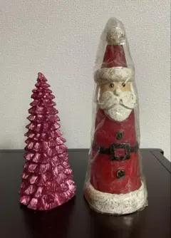 キャンドル　サンタクロース 22.5㎝　ツリー 17㎝ 置物　インテリア雑貨