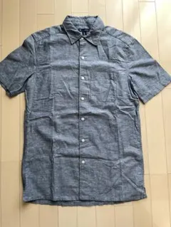 GAP リネン混シャツ　半袖　ライトブルーS（日本サイズS）美品のサムネイル