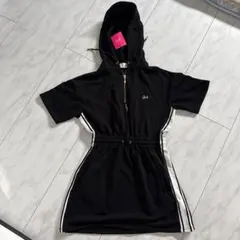 ♡フード付きブラックミニワンピース M♡