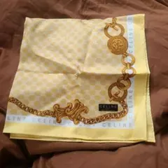 未使用　CELINE ハンカチ イエロー チェーン