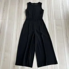 美品 ZARA ザラ 刺繍 オールインワン サロペット ロング 黒 ノースリーブ