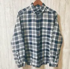 ザノースフェイス チェック柄長袖シャツ M 紺 白 THE NORTH FACE