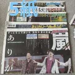 6/1 スポーツ新聞5紙　嵐　東京ドーム We are ARASHI ライブのサムネイル