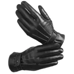 ◆レザー グローブ手袋 裏起毛 防寒 ブラック 黒 メンズ バイク 自転車