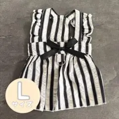 ストライプワンピース　ペット服　犬服　猫服　ボーダー　リボン　フリル　春