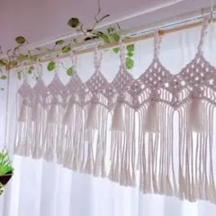 マクラメカーテン　カフェカーテン