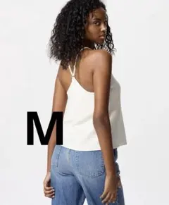 クレープジャージーブラキャミソール M 白