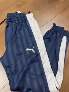 PUMA ストライプジャージ Mサイズ ネイビー