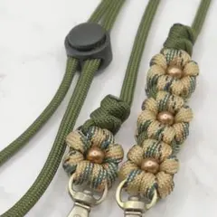 ハンドメイド ストラップ スマホ ショルダー パラコード 花x4 SH435
