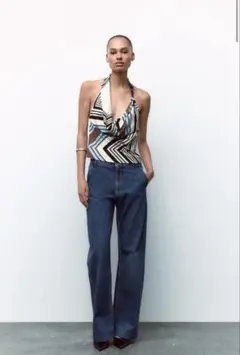 ZARA TRF LOOSE-FIT MID-RISE デニムパンツ　XS