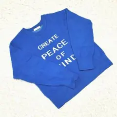 Samansa Mos2 ロゴジャガードニット トップス ニット ブルー