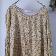 OFUON  オフオン　花柄　ワンピース　ひざ丈　イエロー　可愛い　38