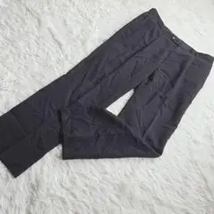 オンワード樫山（L）スラックス パンツ ズボン ウール混 毛混 ストライプ 薄手