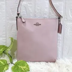 COACH クロスボディショルダーバッグ ピンク チェック 斜め掛け 