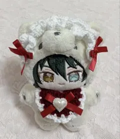 いつぬい ぬい ぬい服 スタイ ヘッドドレス ワインレッド×ホワイト 編み物