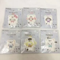 サンリオ　パイルワッペン　ふわふわスノー　6点セット