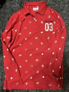 adidas ゴルフ　ポロシャツ 赤
