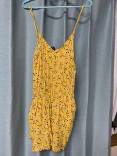 イエローフラワープリントスリップドレス EUR 38