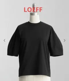 LOEFF　ロエフ　コットンクレセントスリーブTシャツ　ブラック