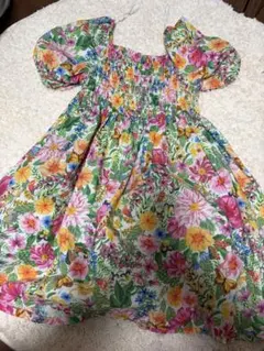 オーガニックコットン 花柄ワンピース