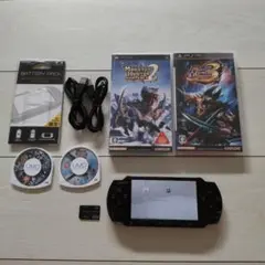 超美品★psp3000本体★黒6★新品バッテリー、ゲーム、メモリー、新品充電器付
