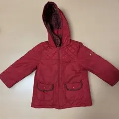 ファミリア　赤いフード付き中綿コート　110cm