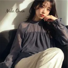 Mila Owen スタンドカラードット柄ブラウスのサムネイル