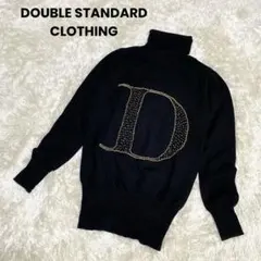 希少　ダブルスタンダードクロージング　ビッグロゴ　タートルネック　ニット　ビーズ