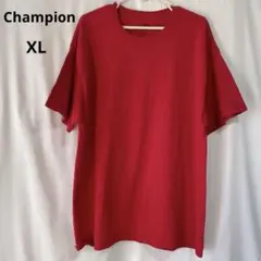 Champion チャンピオン Tシャツ 【XL】レッド 無地 ワンポイントロゴ